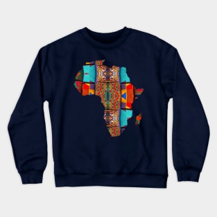 African Wax Cloth Map of Africa Crewneck Sweatshirt